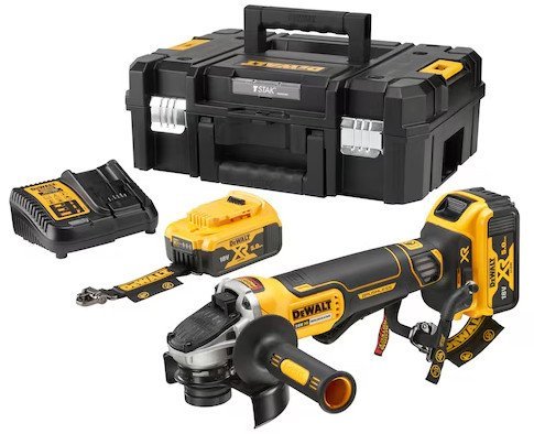 Угловая шлифмашина DeWalt DCG406P2LRT-QW (с 2-мя АКБ, кейс) - фото