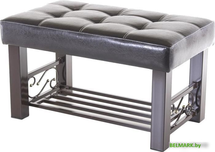 Банкетка AMC Lux 5 с полкой кожзам коричневый/коричневый/коричневый 5.1Б80222 - фото