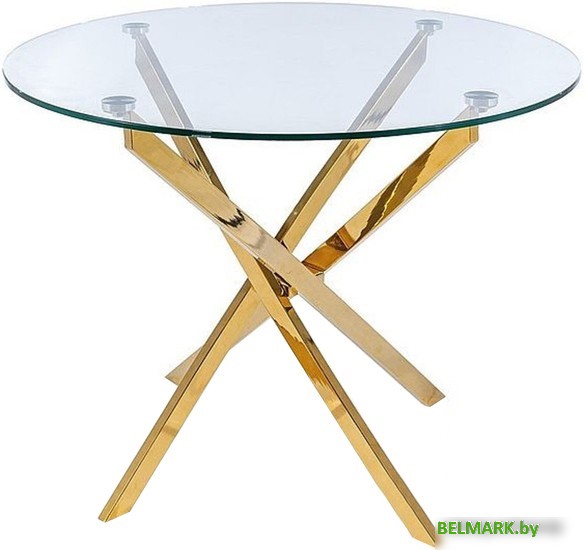 Кухонный стол Signal Agis AGISZL90 (прозрачный/золотой, d90) - фото
