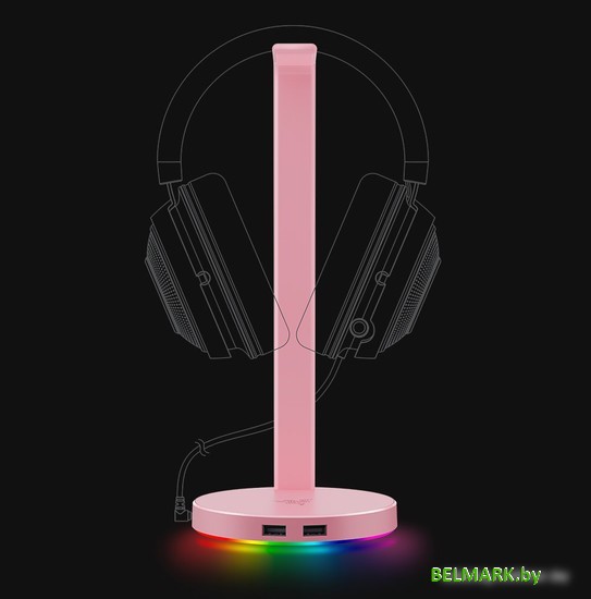 Подставка для наушников Razer Base Station V2 Chroma Quartz Pink - фото2