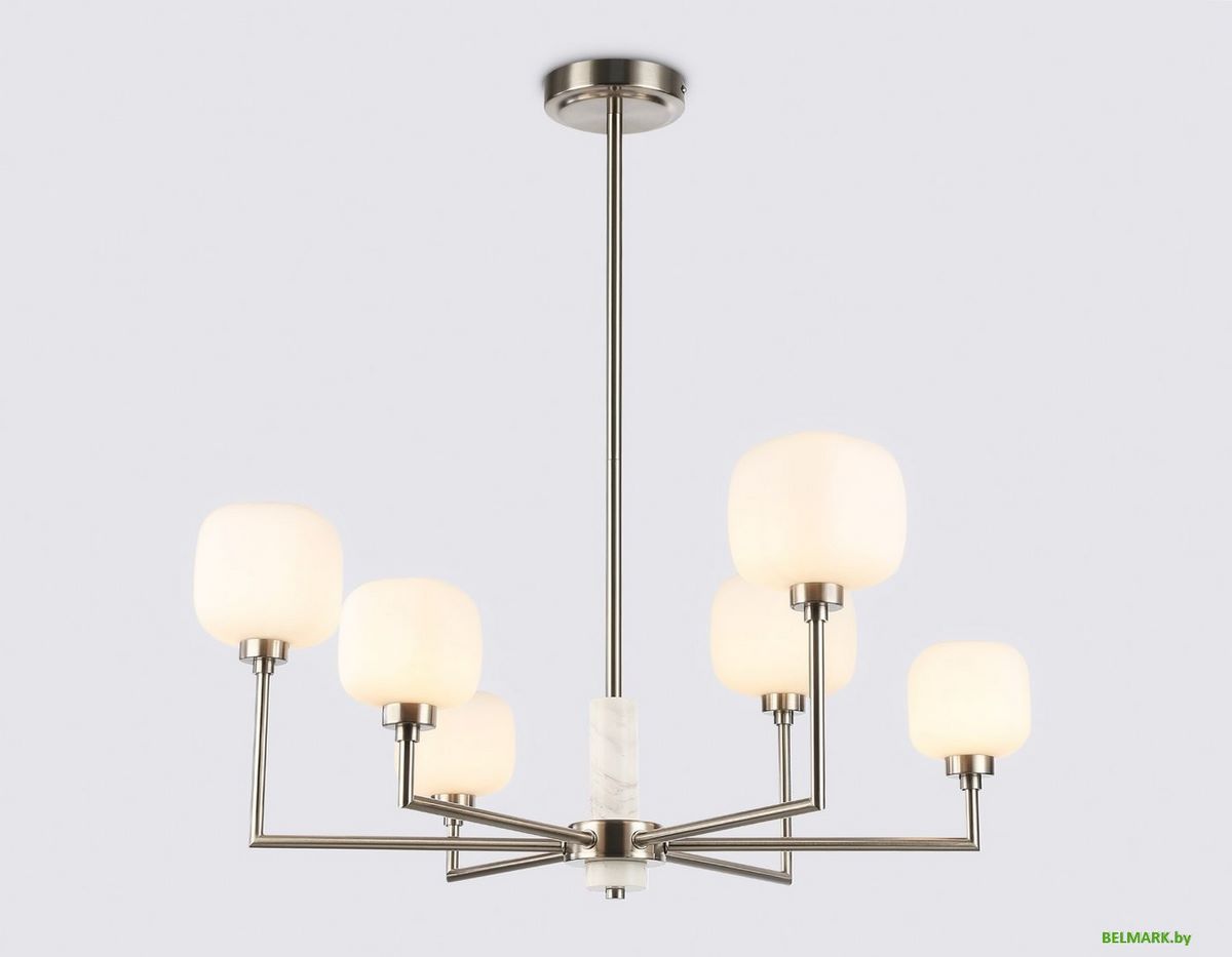 Подвесная люстра Ambrella LH53001/6 SN/FR (сатин никель/белый матовый) - фото2