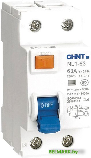 Устройство защитного отключения Chint NL1-63 2P 63А 300мА тип AC 6кА 200220 - фото