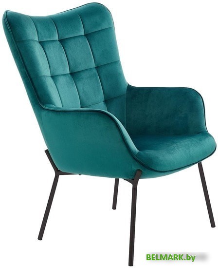 Интерьерное кресло Halmar Castel (темно-зеленый/черный) - фото