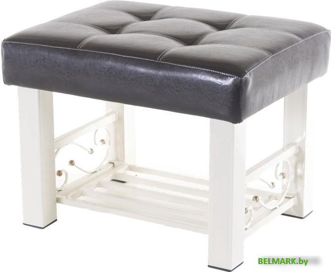 Банкетка AMC Lux 5 с полкой кожзам бежеый/коричневый/бежевый - фото