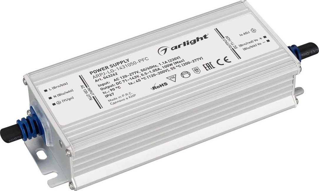 Блок питания Arlight ARPJ-LG-1431050-PFC (100W. 71-143V. 0.5-1.05A) 043262 - фото