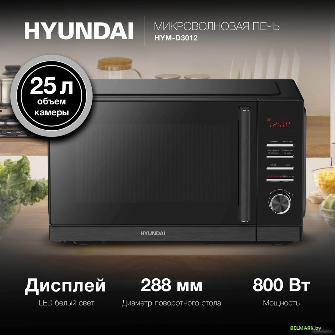 Микроволновая печь Hyundai HYM-D3012 - фото