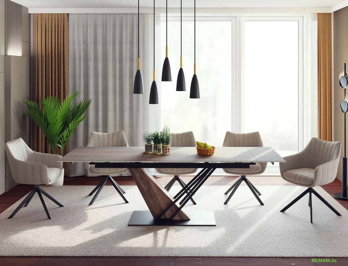 Кухонный стол Signal Genesis legno 160-220/90/75 (эффект дерева/дуб/черный) - фото2