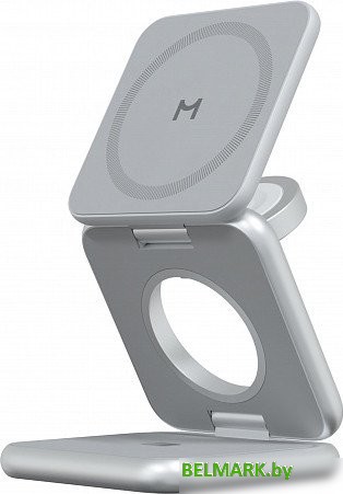 Беспроводное зарядное Magssory Fold Pro 3 в 1 WCH063 (серебристый) - фото