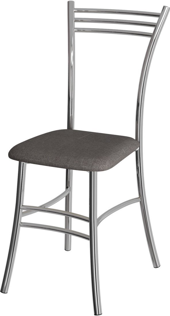 Стул ВВР Трио (бурый/хром, рогожка) - фото