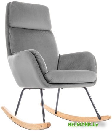Кресло-качалка Signal Hoover Velvet (серый) - фото