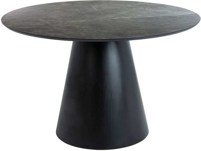 Журнальный столик Signal Angel 120 ANGELSZC (эффект серого мрамора/черный мат, d120) - фото