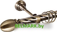 Карниз для штор АС ФОРОС Grace D25К составной + наконечники Белуно (3.2м, антик) - фото