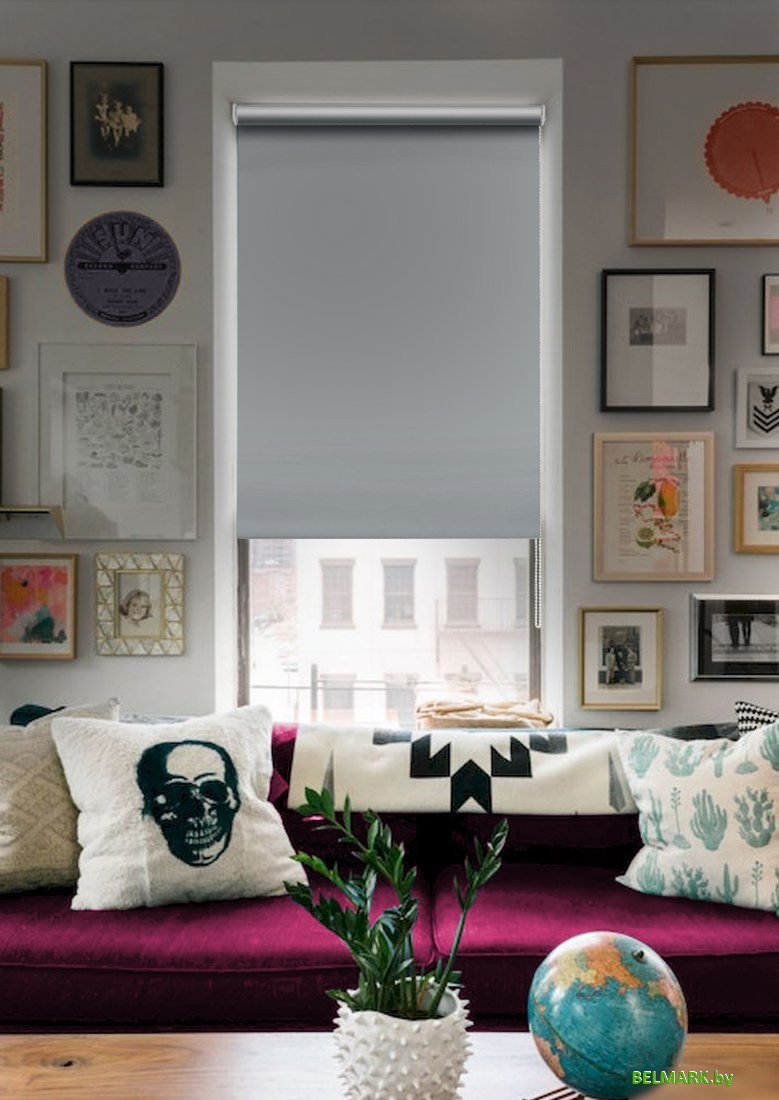 Мини рулонные шторы Эскар Blackout 210x160 814622101601 (серый) - фото2