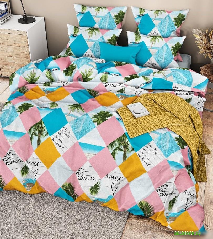 Постельное белье Ночь Нежна Малибу Стандарт 71022-1+70648-23 (1.5-спальный, 70x70) - фото