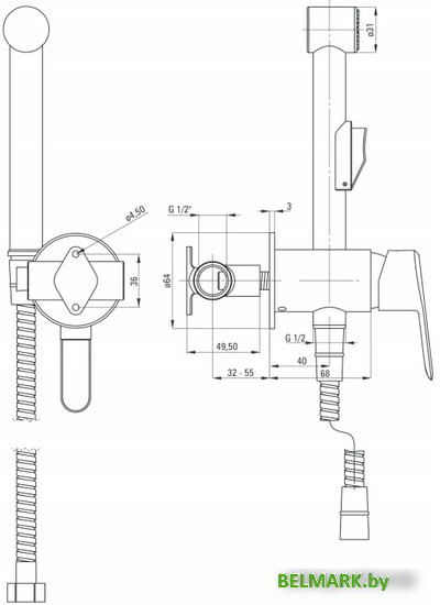 Гигиенический душ Deante Arnika BQA 034M - фото2