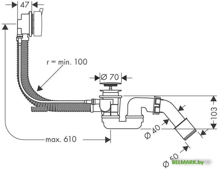 Сифон Hansgrohe Flexaplus S 58150000 - фото2