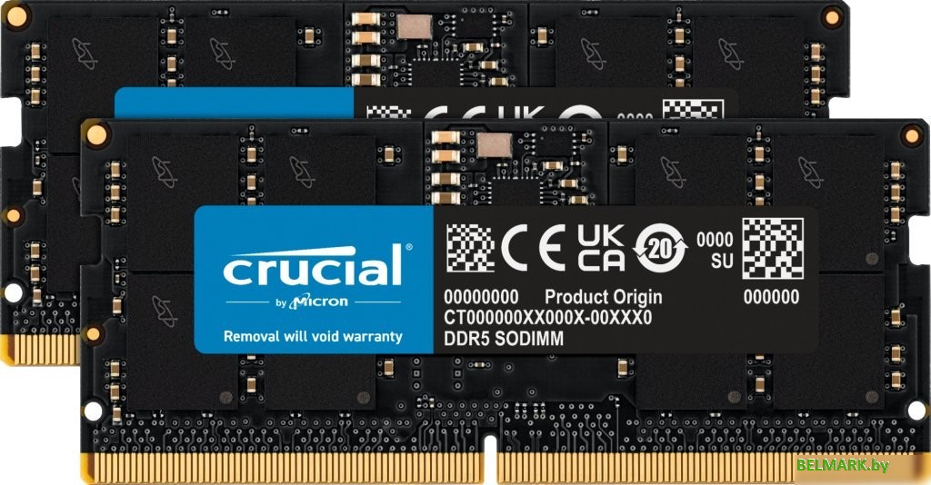 Оперативная память Crucial 2x16ГБ DDR5 SODIMM 5600 МГц CT2K16G56C46S5 - фото