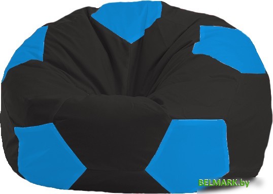 Кресло-мешок Flagman Мяч Стандарт М1.1-395 (черный/голубой) - фото