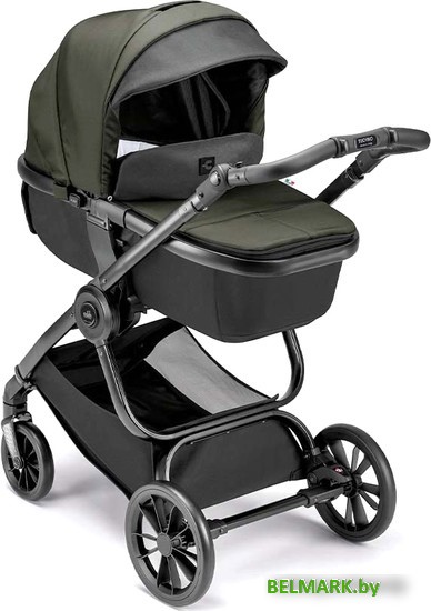 Универсальная коляска CAM Avant (2 в 1, оливковый/рама матовый черный) - фото
