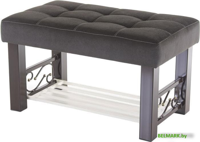 Банкетка AMC Lux 5 с полкой ткань коричневый/коричневый/бежевый 5.2Б80223 - фото