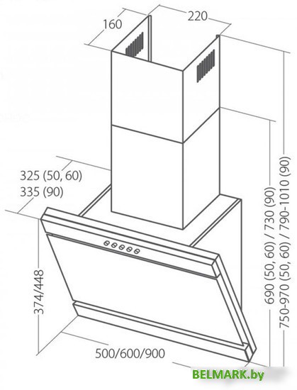 Кухонная вытяжка Akpo Kastos eco 60 WK-4 (черный) - фото2