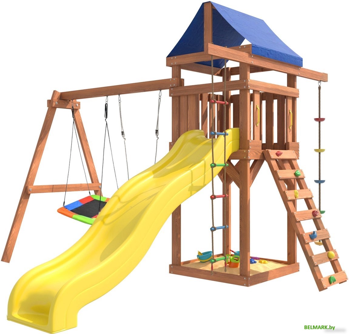 Игровой комплекс National Tree Company Качели лодочка и прямоугольное гнездо Лодка IgroWoods ДП-9 - фото2