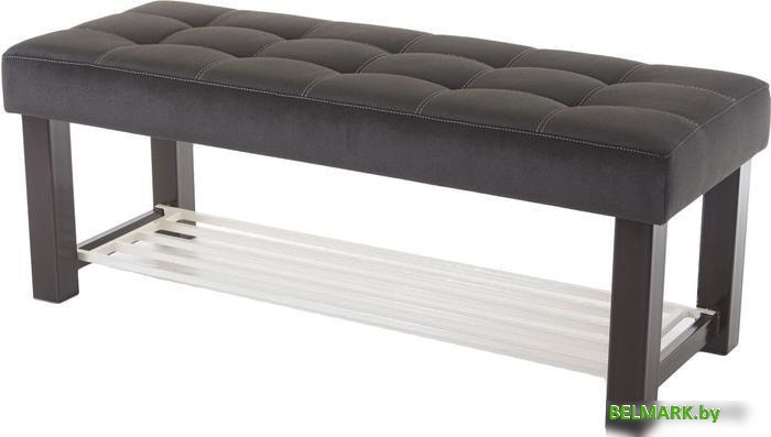 Банкетка AMC Lux 4 с полкой ткань коричневый/коричневый/бежевый 4.2Б120223 - фото