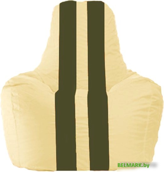 Кресло-мешок Flagman Спортинг С1.1-135 (светло-бежевый/тёмно-оливковый) - фото