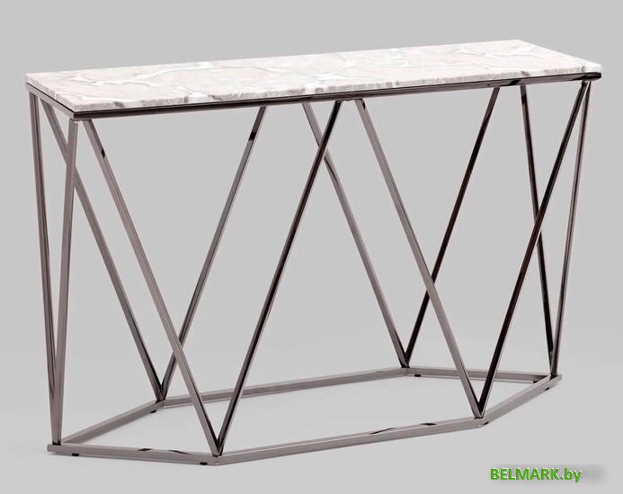 Консольный стол Stool Group Авалон 122x41 (серый мрамор/сталь темный хром) - фото
