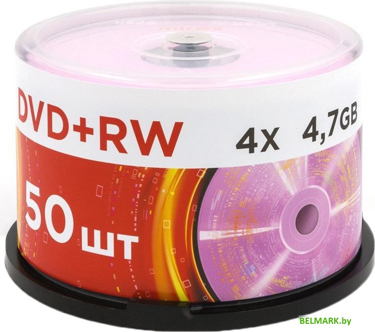 DVD+RW диск Mirex 4.7Gb 4x UL130022A4B (50 шт.) - фото