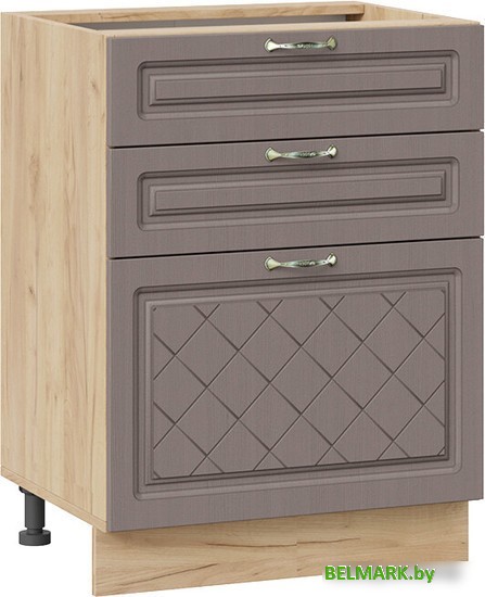 Шкаф напольный Трия Бьянка 1Н6Я3 (дуб крафт золотой/дуб серый) - фото