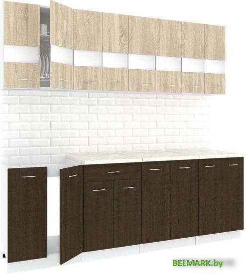 Кухня Кортекс-мебель Корнелия Экстра 2.3м (дуб сонома/венге/королевский опал) - фото