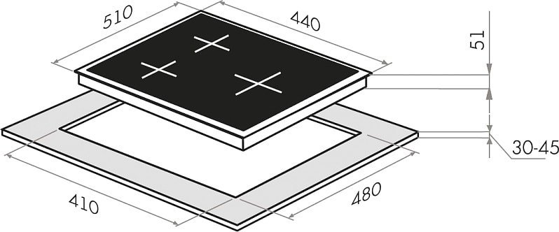 Варочная панель HOMSair HGE433TGCBK - фото2