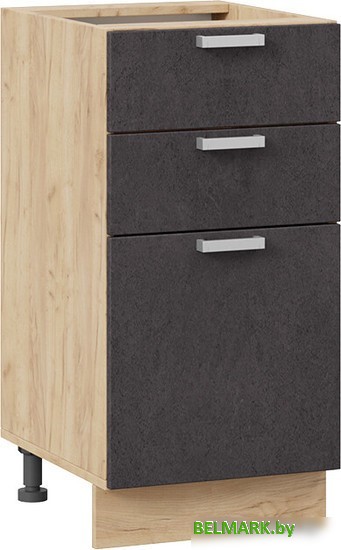 Шкаф напольный Трия Гранита 1Н4Я3 (дуб крафт золотой/бетон графит) - фото