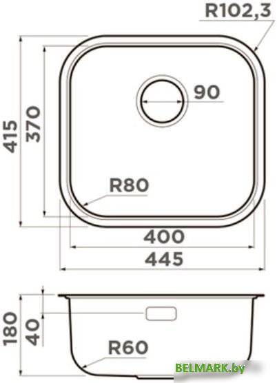Кухонная мойка Omoikiri Omi 44-U/I-IN (нержавеющая сталь) - фото2