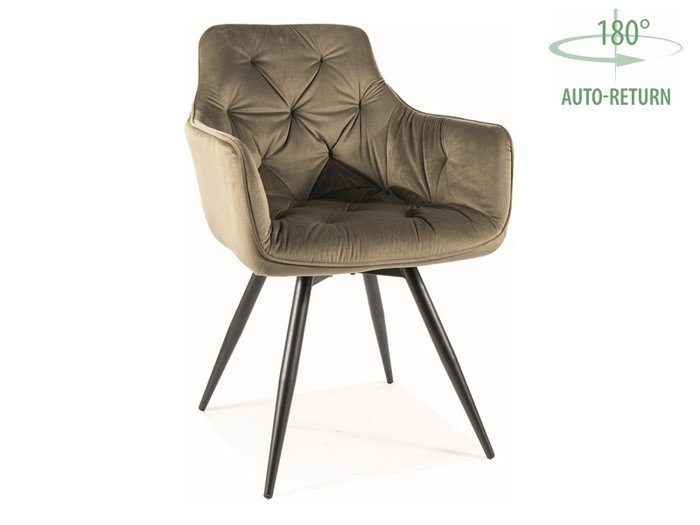 Стул Signal Mango Velvet Bluvel 77 (оливковый/черный) - фото