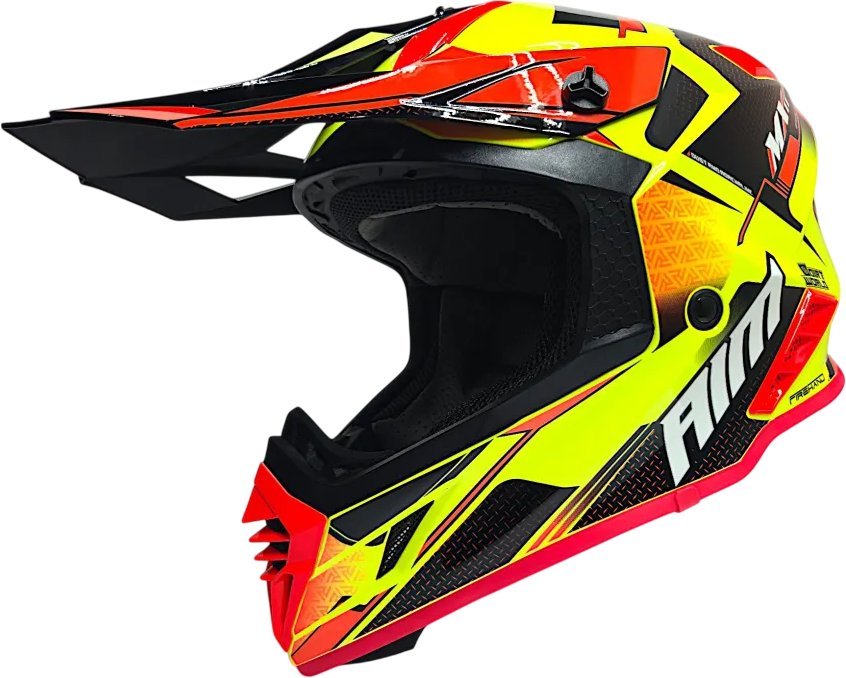 Мотошлем AIM RH855 Fiber Glass Swift RH855S-BYB-XS (XS, желтый/черный) - фото