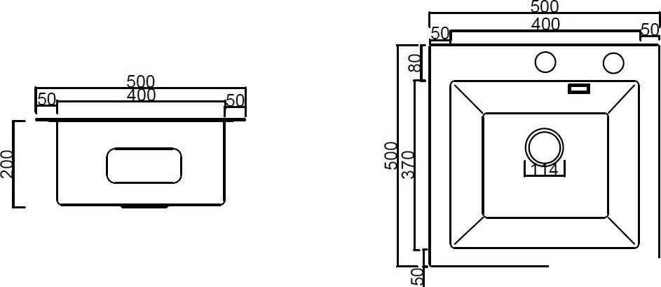 Кухонная мойка ARFEKA ECO AR 500*500 GS BLACK GLASS + SATIN - фото2
