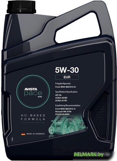 Моторное масло Avista pace EVO EUR 5W-30 5л - фото