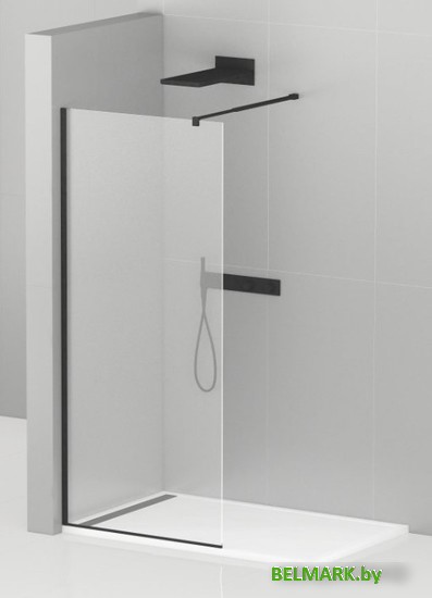 Душевая стенка Cezares LIBERTA-L-1-95-C-NERO - фото