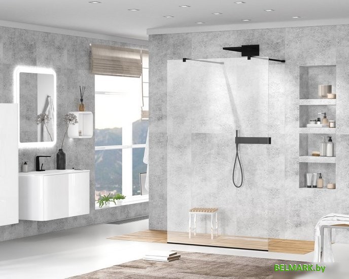 Душевая стенка Cezares LIBERTA-L-2-90-C-NERO - фото2