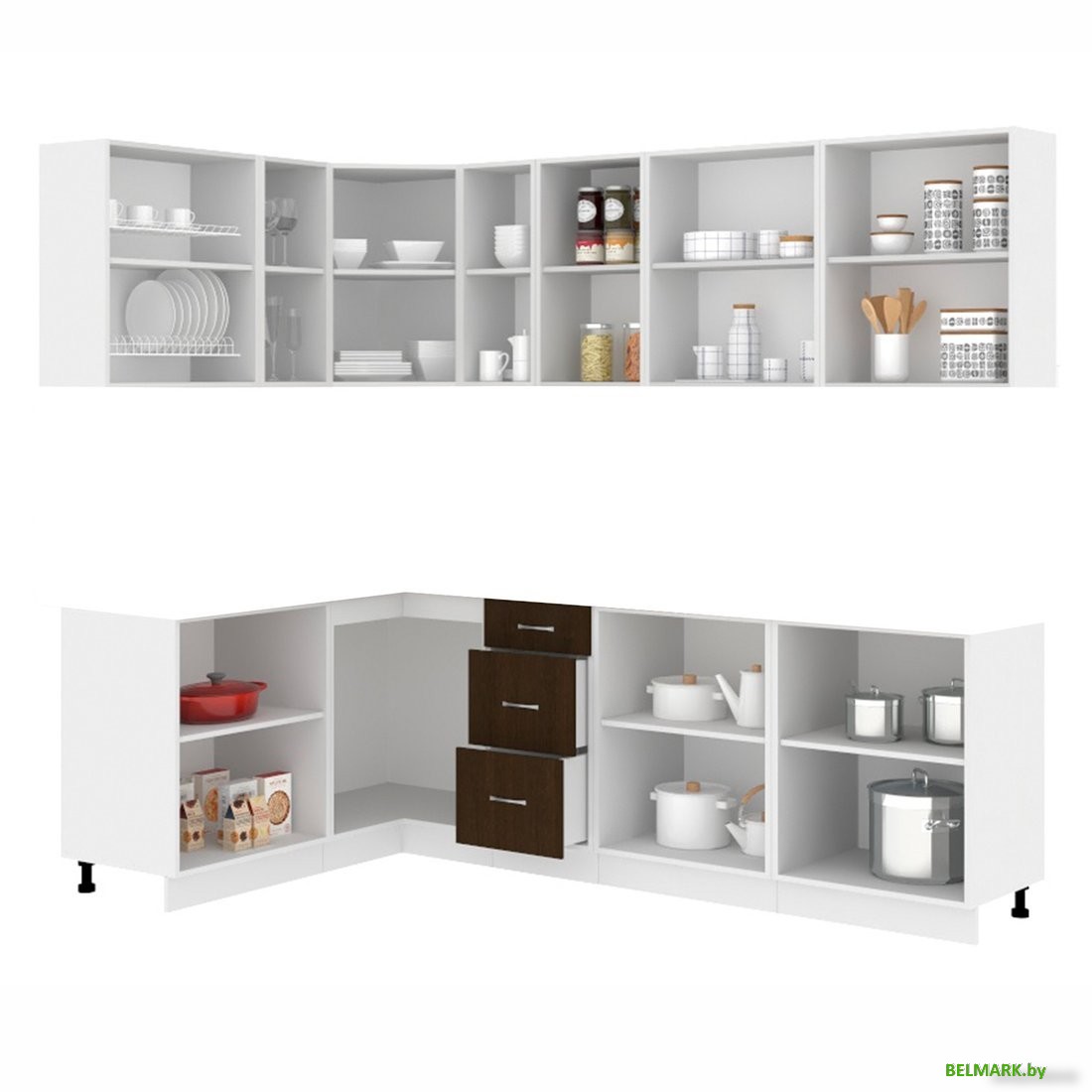 Готовая кухня Кортекс-мебель Корнелия Лира 1.5x2.5 без столешницы (дуб сонома/венге) - фото2