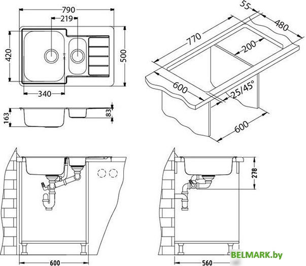 Кухонная мойка Alveus Line 70 1082559 - фото2