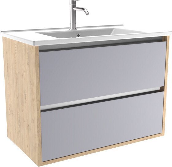 ЗОВ Тумба с умывальником Парма 100 P100LC0MSMC1A-OL100 (сталь/каштан) - фото