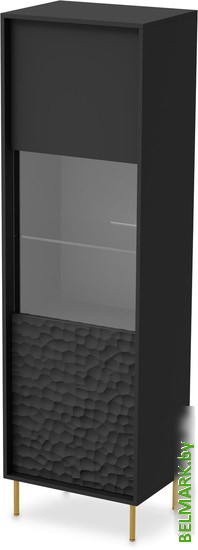 Шкаф-витрина Halmar Bullet W-1 (черный/золотой) - фото