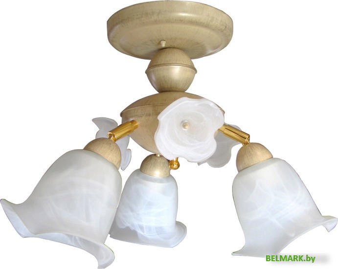 Люстра средней высоты Элетех Кувшинка 131 НПБ 01-3х60-146 Е27 1005403778 (бежевый/золото) - фото