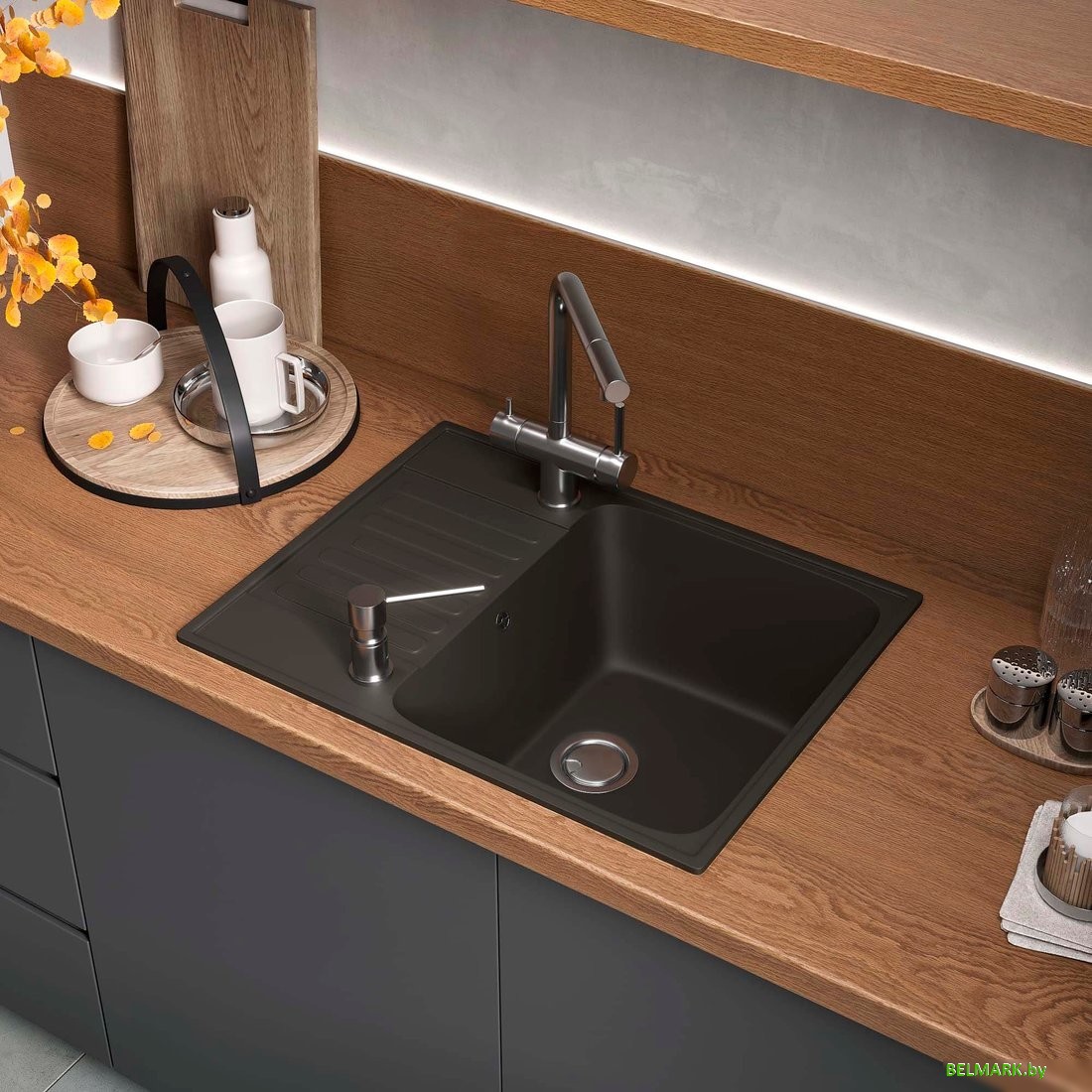 Кухонная мойка Reflexion Prima RF0460BL - фото