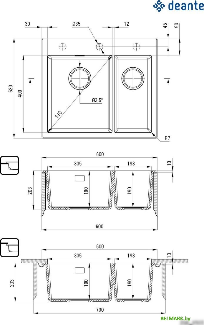 Кухонная мойка Deante Eridan ZQE S503 (серый металлик) - фото2