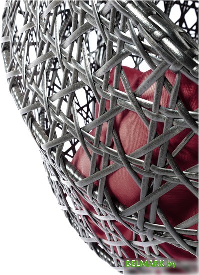 Подвесное кресло M-Group Для двоих Люкс 11510402 (черный ротанг/бордовая подушка) - фото2