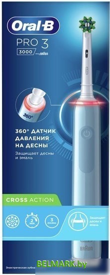 Электрическая зубная щетка Oral-B Pro 3 3000 Cross Action D505.513.3 (голубой) - фото